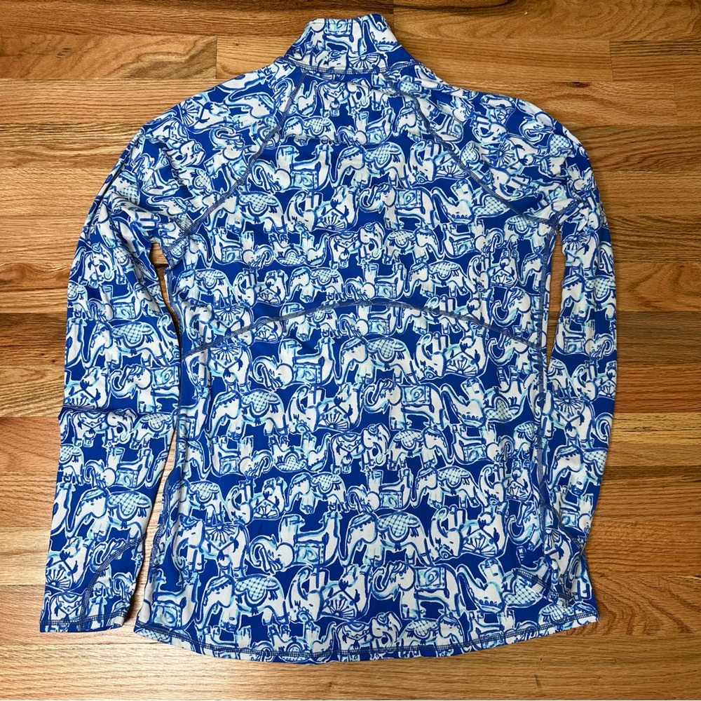 EUC LILLY PULITZER Medium Luxletic Get Trunky Elephant Full Zip Up - Picture 3 of 4